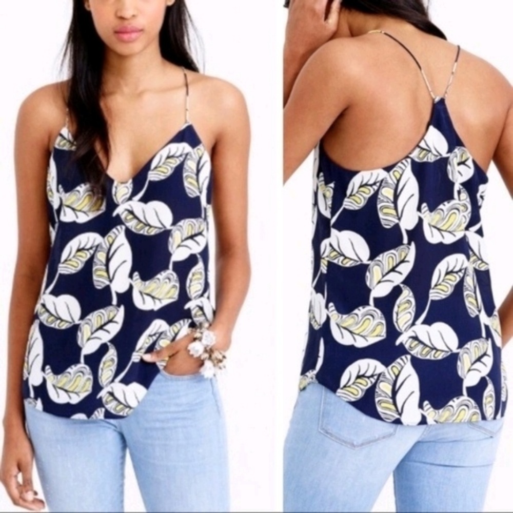 J. Crew Women's Carrie Cami Tropical Frond Top 00